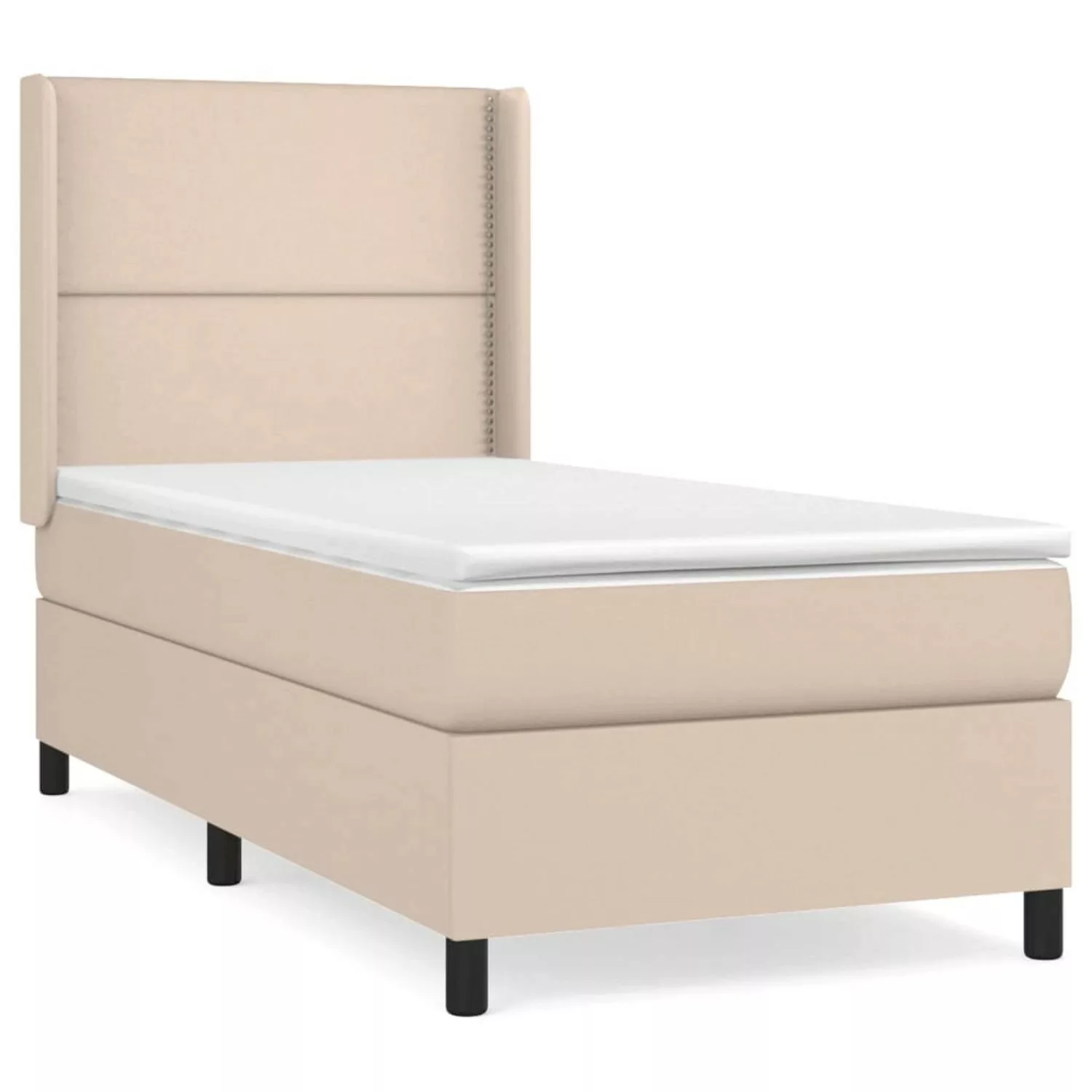 vidaXL Boxspringbett, Boxspringbett Matratze Cappuccino-Braun 100x200cm Kun günstig online kaufen