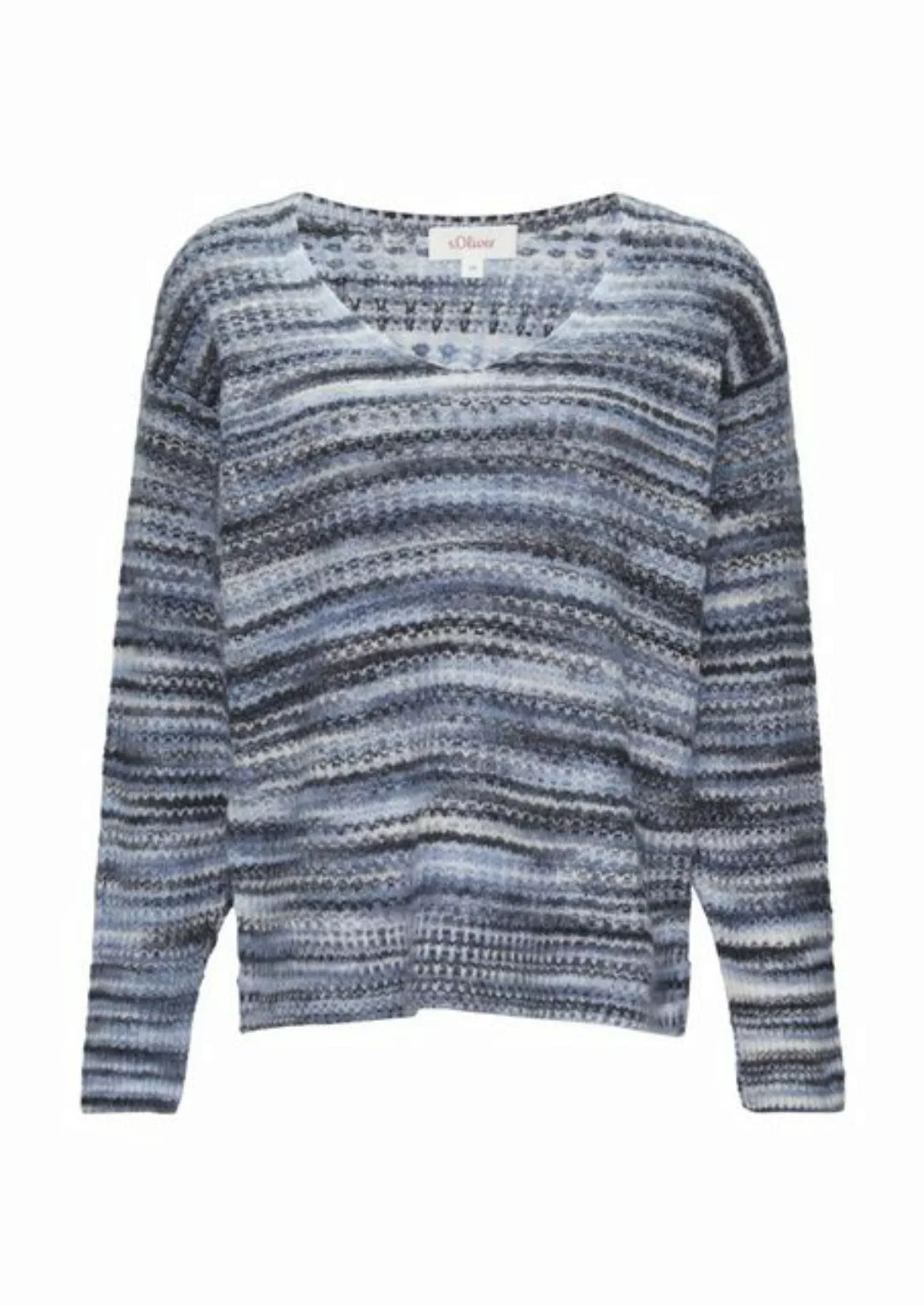 s.Oliver Strickpullover Locker geschnittener Strickpullover in Streifen-Opt günstig online kaufen