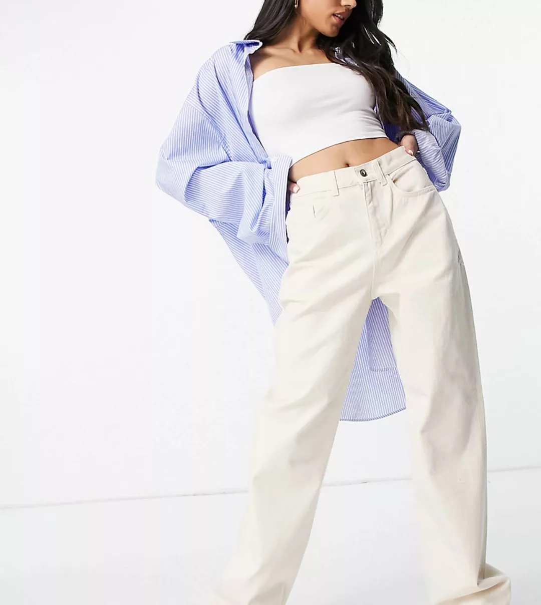 COLLUSION – x014 – Extrem weite Dad-Jeans in Ecru im Stil der 90er-Weiß günstig online kaufen