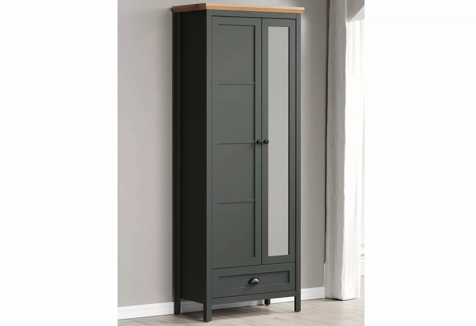 ebuy24 Kleiderschrank Stanton Kleiderschrank grün, Eiche dekor. günstig online kaufen