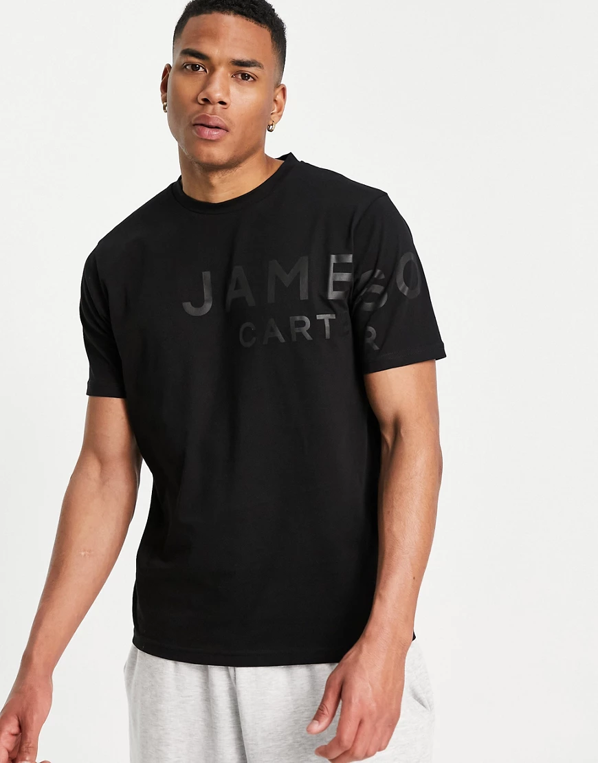 Jameson Carter – Billie – T-Shirt in Schwarz mit Logo günstig online kaufen