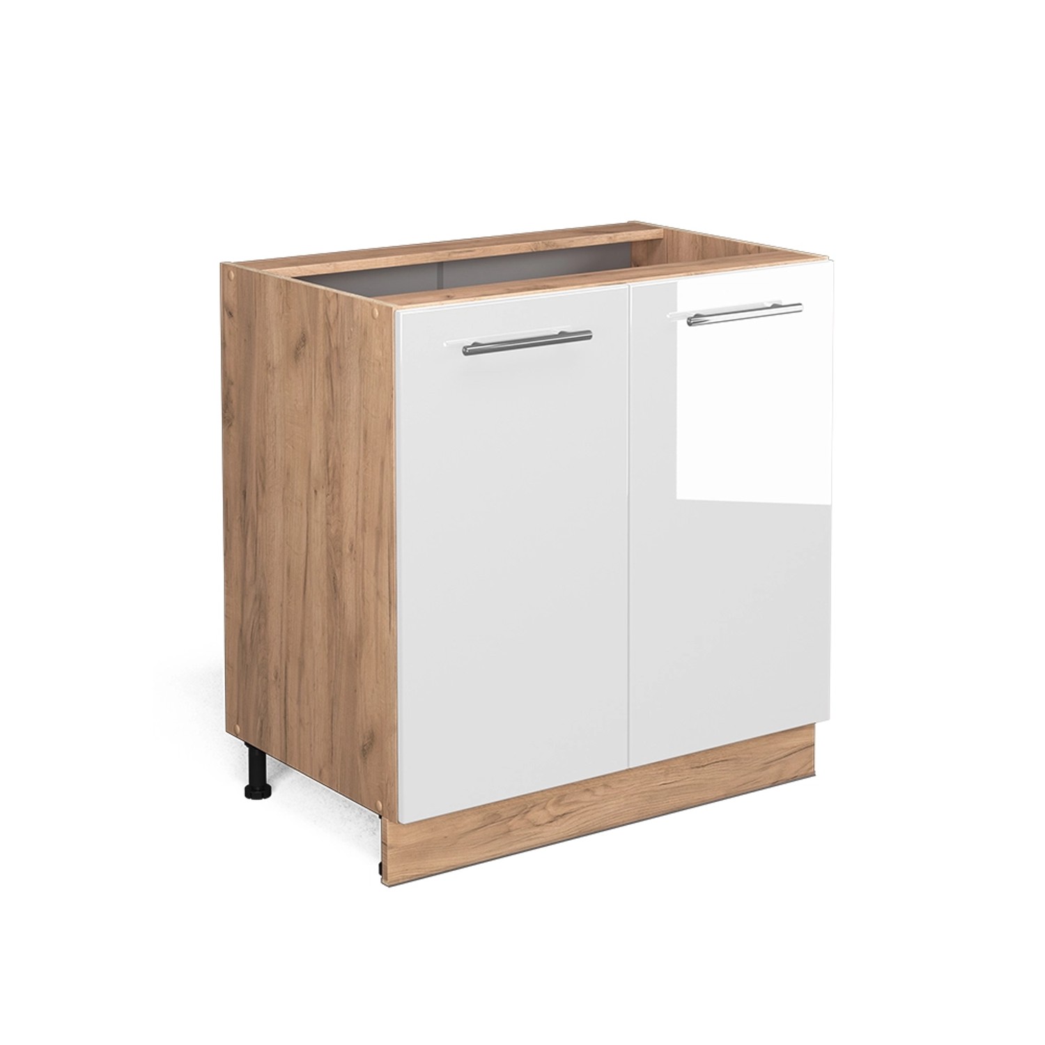 Vicco Spülenunterschrank Fame-Line, Weiß Hochglanz/Goldkraft Eiche, günstig online kaufen