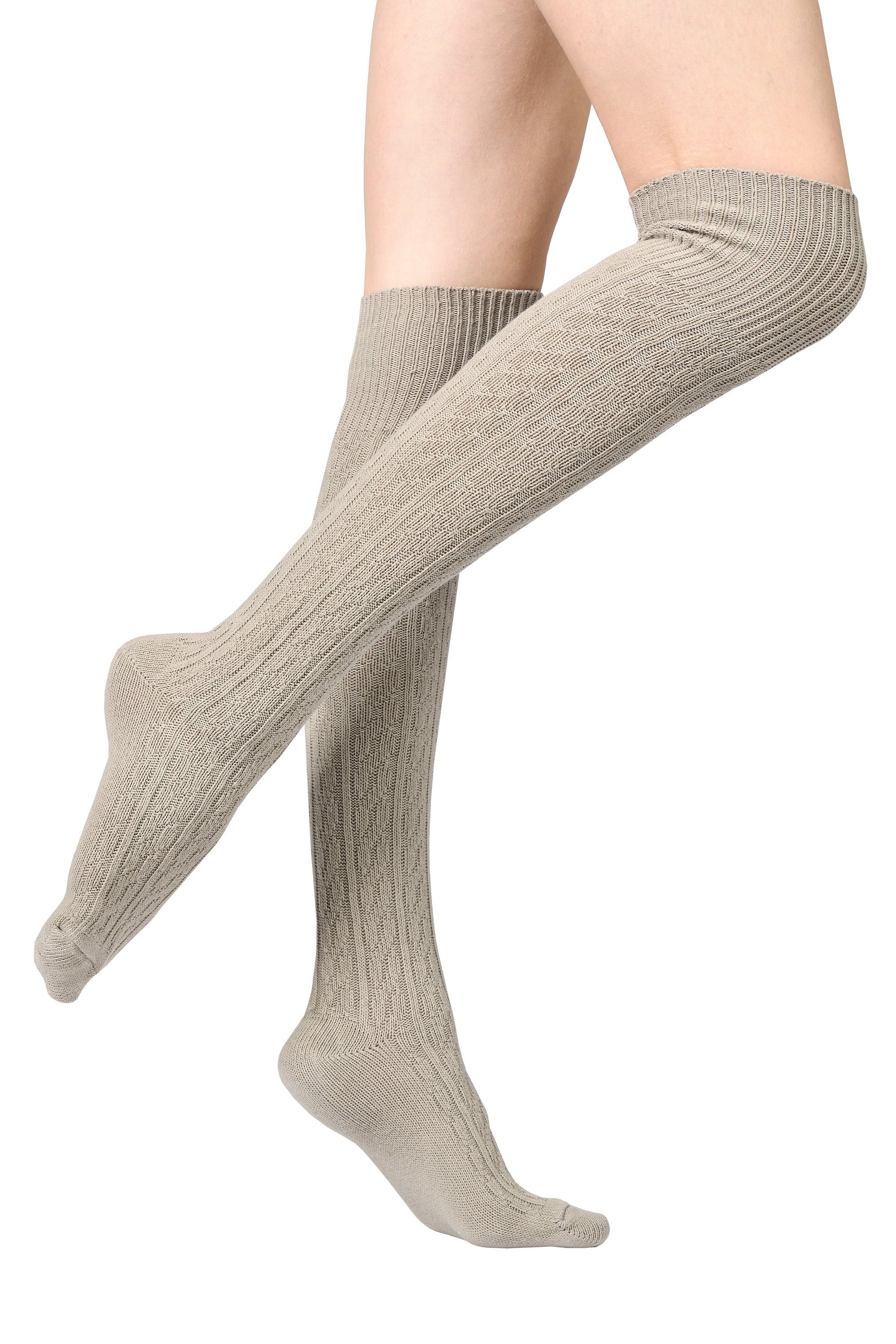 Vincent Creation® Overknees mit Zopfmuster und günstig online kaufen