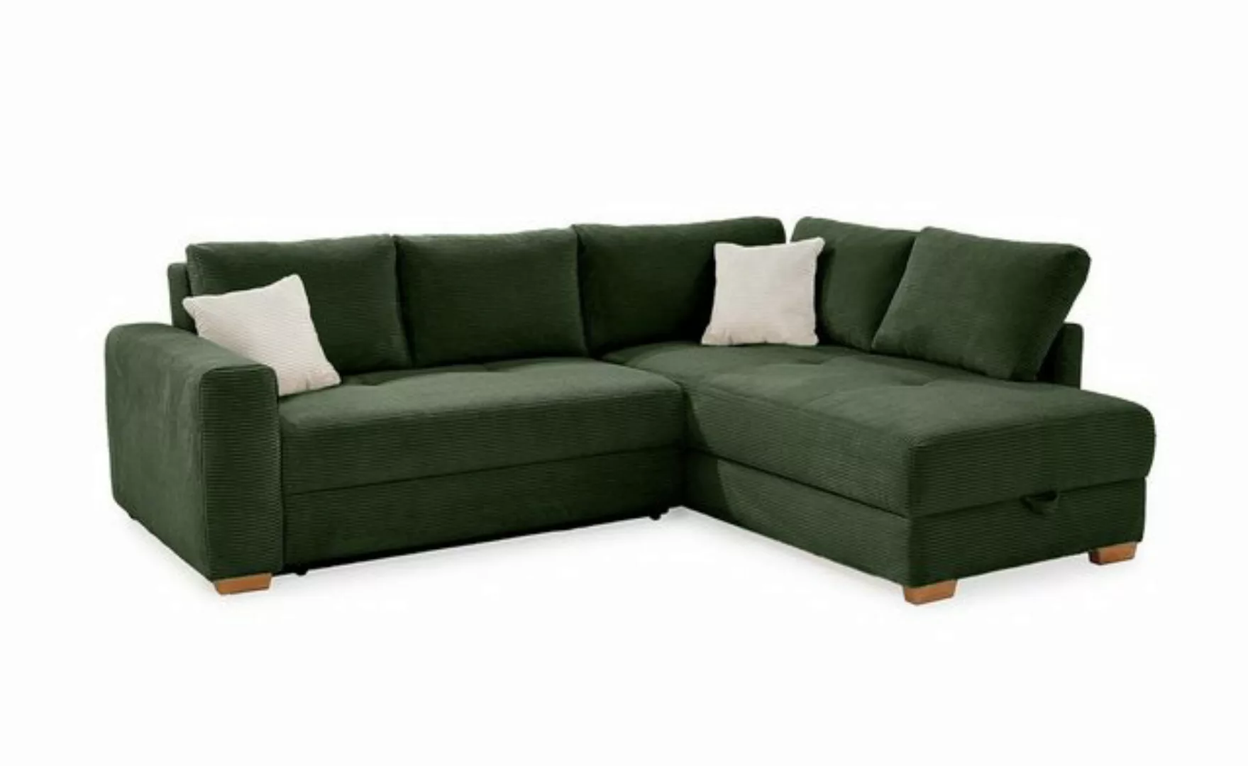 luma-home Ecksofa 15213, Dauerschläfer 257x206 cm mit Bettkasten und separa günstig online kaufen