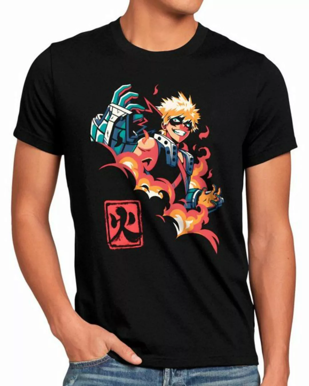 style3 Print-Shirt Herren T-Shirt Explosion Boy anime manga my hero academi günstig online kaufen