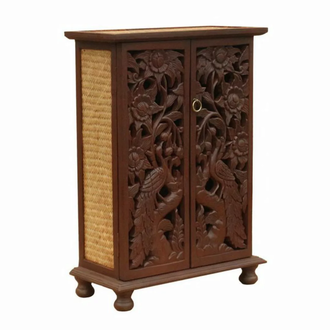 Oriental Galerie Mehrzweckschrank Schrank Holzschrank Kommode 90 cm Carving günstig online kaufen