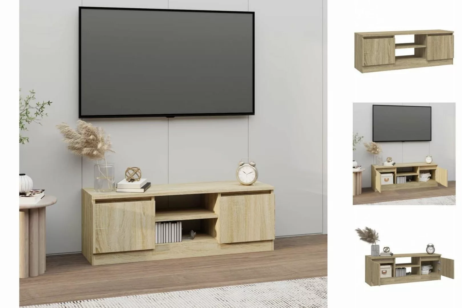 vidaXL TV-Schrank TV-Schrank mit Tür Sonoma-Eiche 102x30x36 cm TV-Lowboard günstig online kaufen