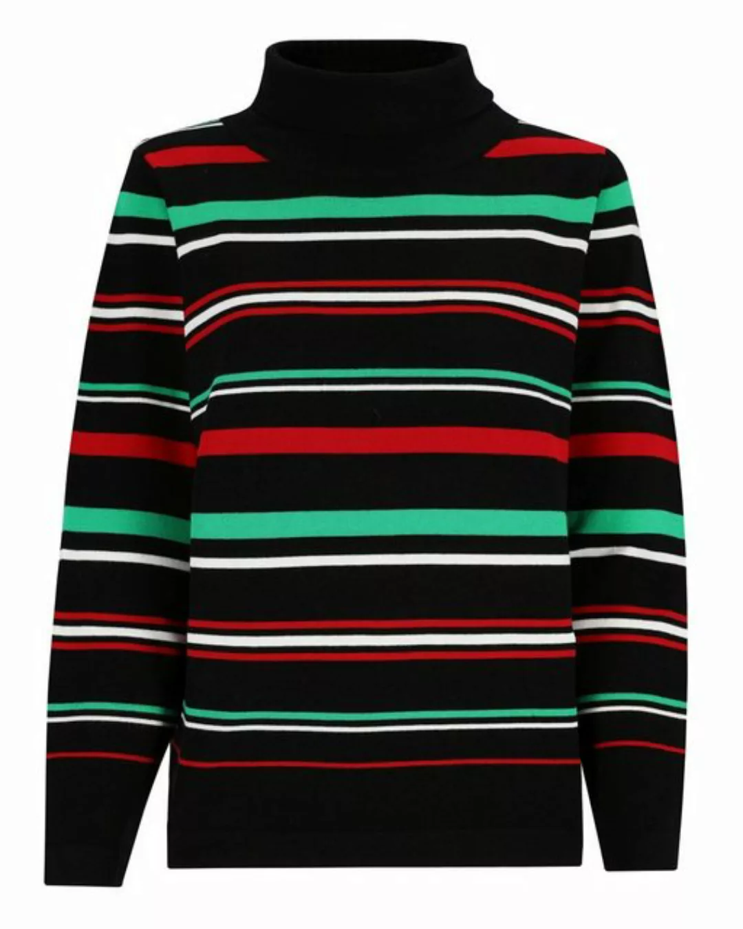 Hajo Stehkragenpullover Pullover mit halsfernem Rollkragen Multicolor Ringe günstig online kaufen