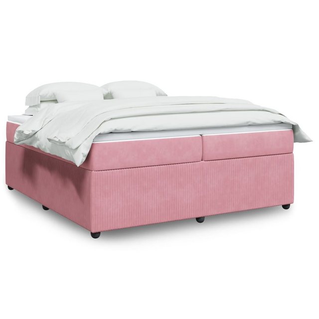 vidaXL Boxspringbett, Boxspringbett mit Matratze Rosa 200x200 cm Samt günstig online kaufen