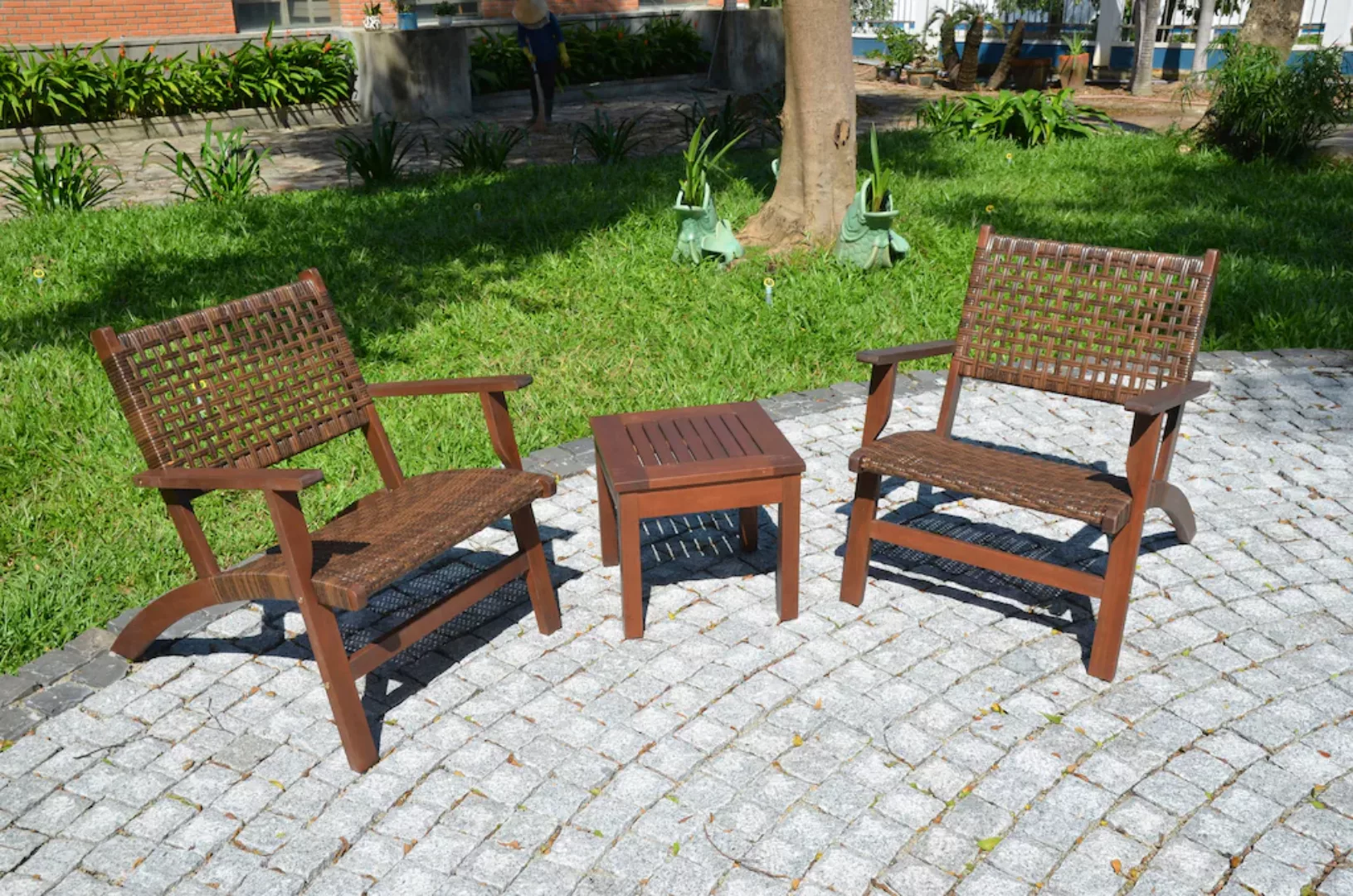 Garden Pleasure Sitzgruppe Sonora 140 cm x 75 cm x 140 cm Teak FSC® günstig online kaufen