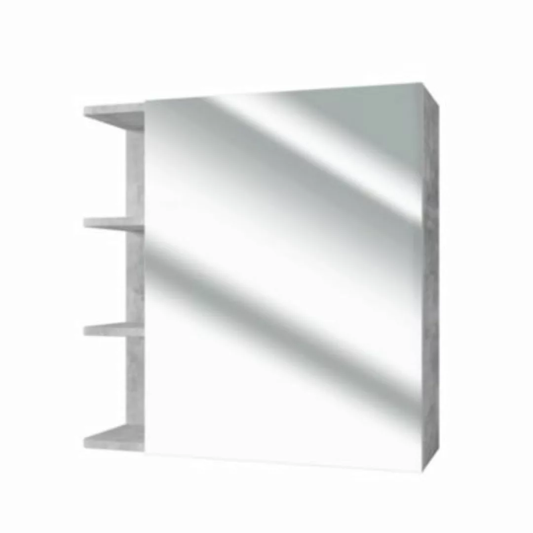 Vicco Spiegelschrank Fynn 62x64cm Grau Beton grau günstig online kaufen