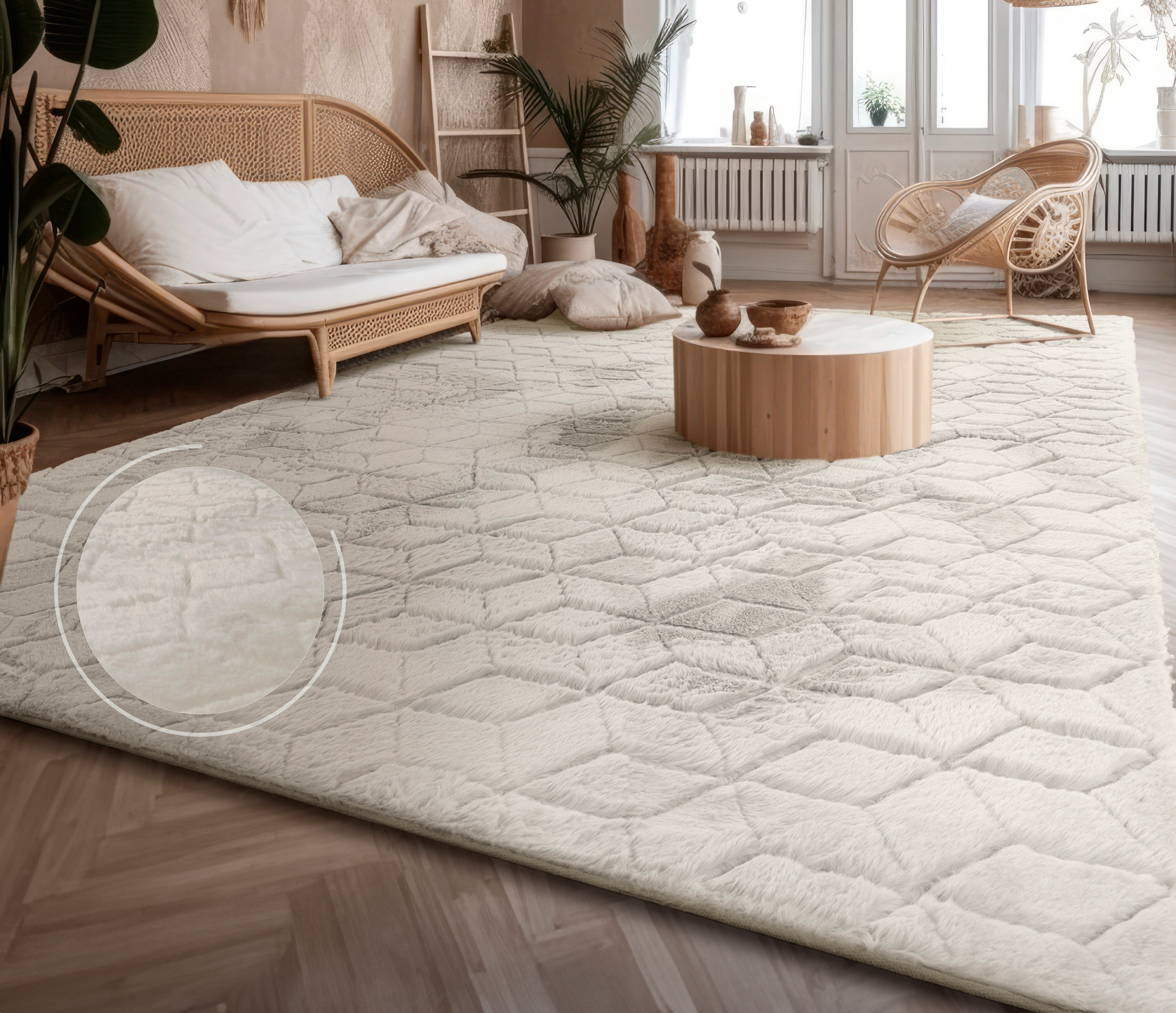 Paco Home Hochflor-Teppich »Arnheim 745«, rechteckig, 26 mm Höhe, Uni Farbe günstig online kaufen