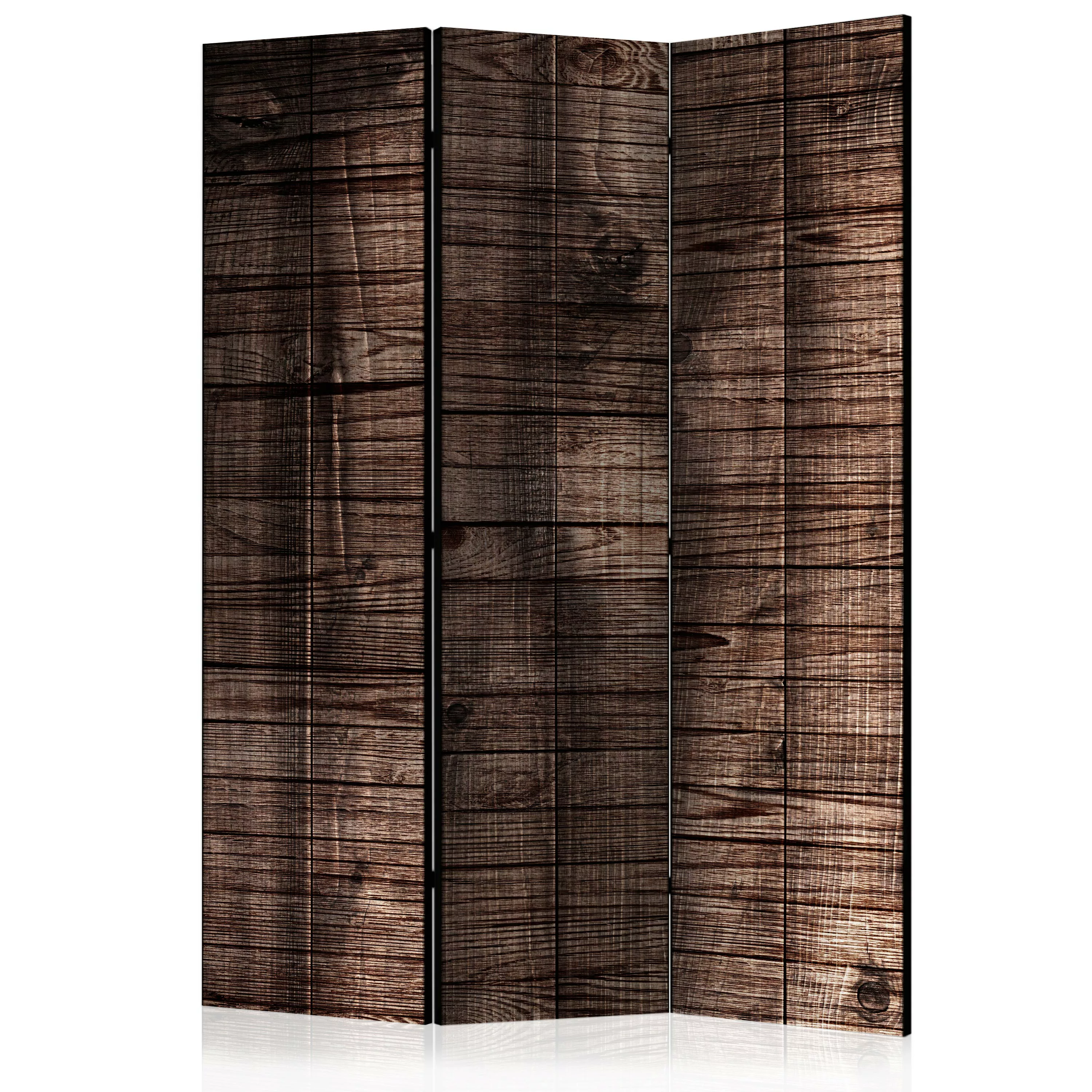 3-teiliges Paravent - Dark Brown Boards [room Dividers] günstig online kaufen