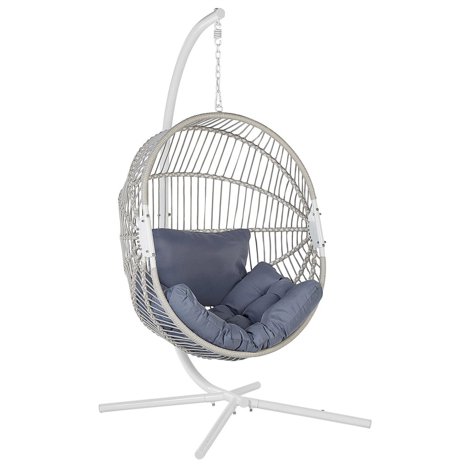 Beliani Hängesessel Weiss Grau 120x98x197 günstig online kaufen