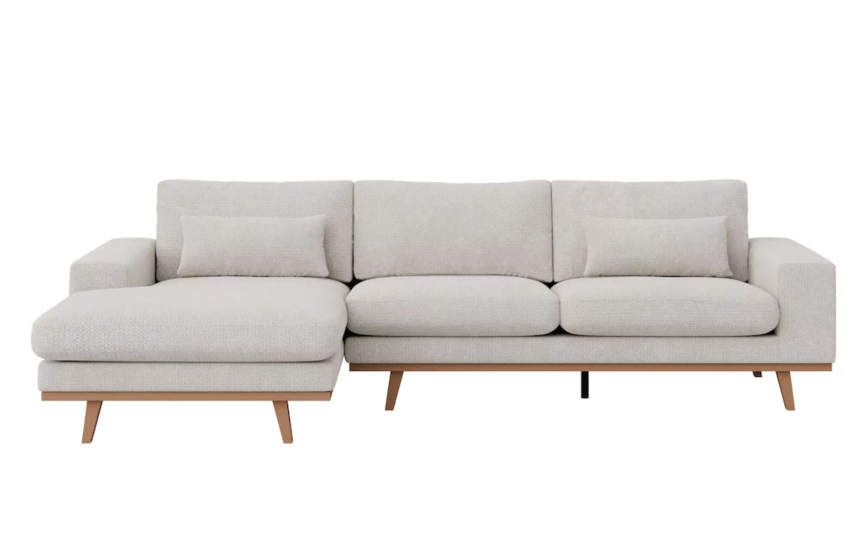 Home affaire Ecksofa Torino B/T/H: 282/151/81 cm, L-Form, edler Holzrahmen, günstig online kaufen