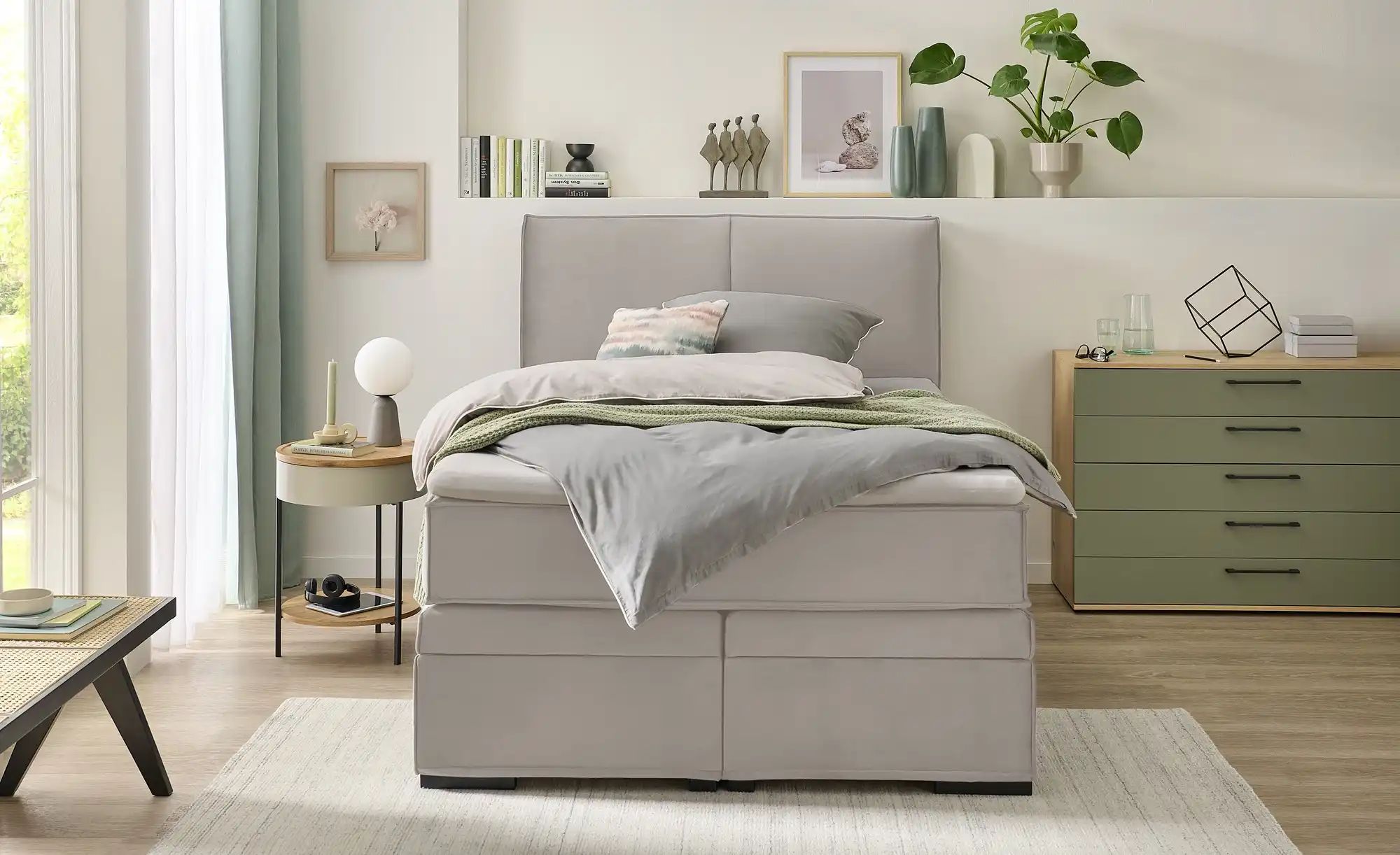 Boxi Boxspringbett mit Bettkasten Boxi Urban ¦ beige ¦ Maße (cm): B: 140 H: günstig online kaufen