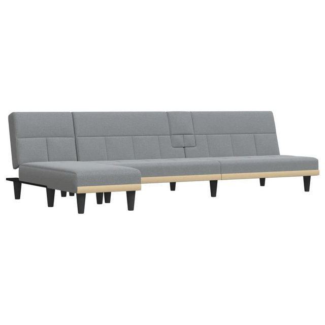 vidaXL Sofa Schlafsofa in L-Form Hellgrau 255x140x70 cm Stoff Chaiselongue günstig online kaufen