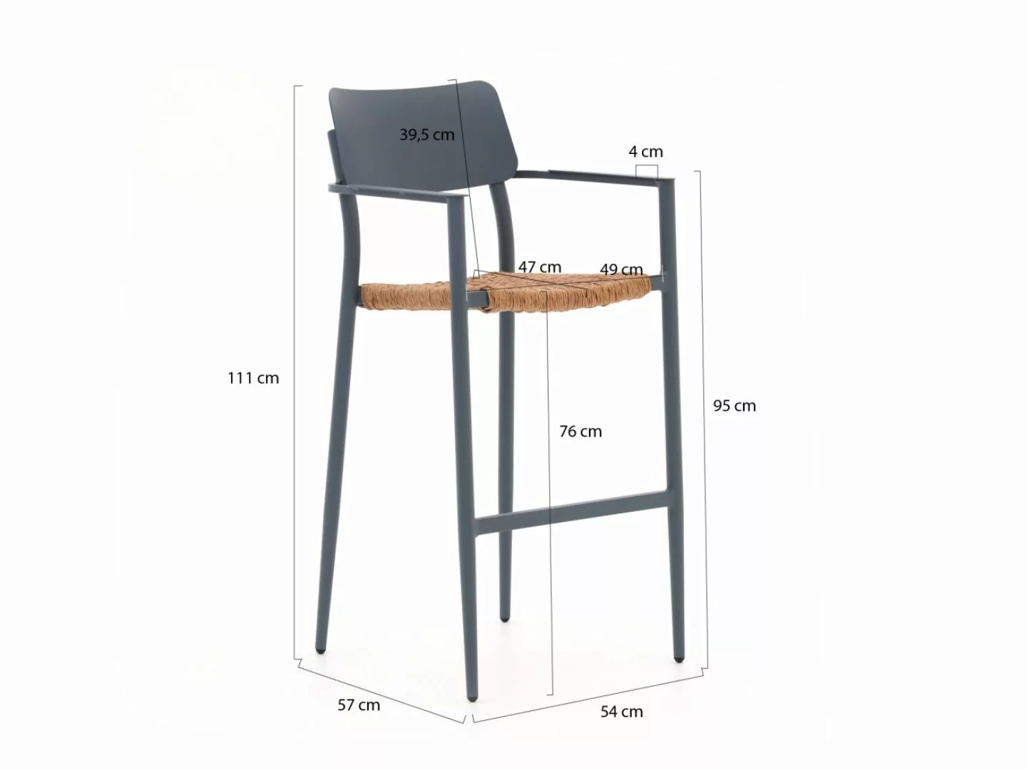 Bellagio Cino 175 cm Gartenbar-Set 5-Teilig Stapelbar günstig online kaufen