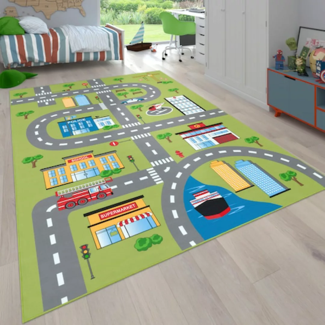 Paco Home Kinderteppich »Bino 570«, rechteckig, Kurzflor, Straßen-Spiel-Tep günstig online kaufen