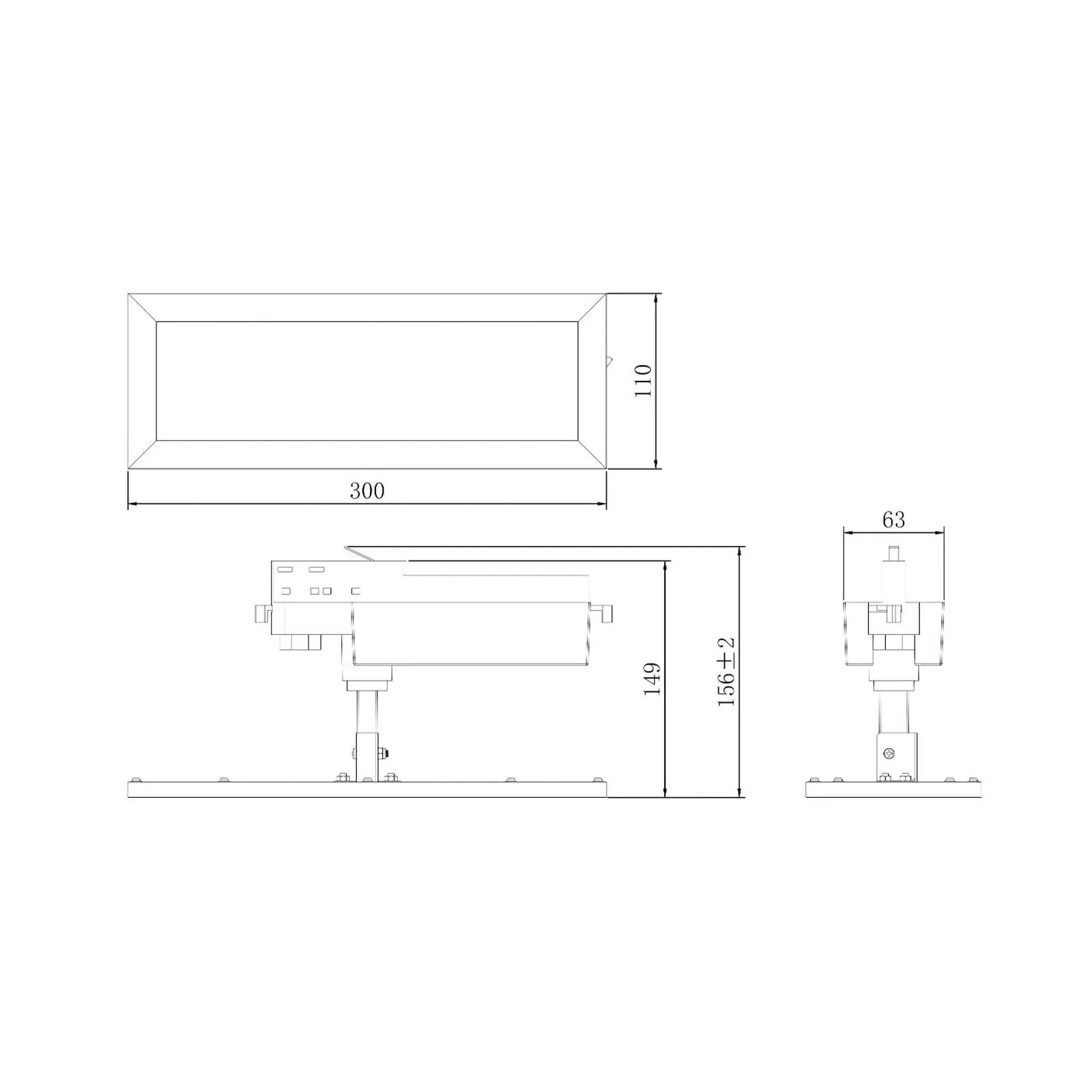 LED 3-Phasen Schiensystem Panel Track Light in Schwarz 20W 2200lm 4000K günstig online kaufen