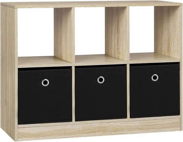 Woltu Aktenschrank (1-St) mit 3 Schubladen aus Vliesstoff Regal mit 6 Fäche günstig online kaufen