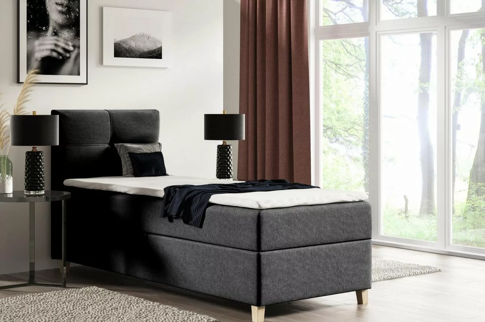 Beautysofa Boxspringbett Modern Boxspringbett mit Topper HELEN MINI Schlafz günstig online kaufen