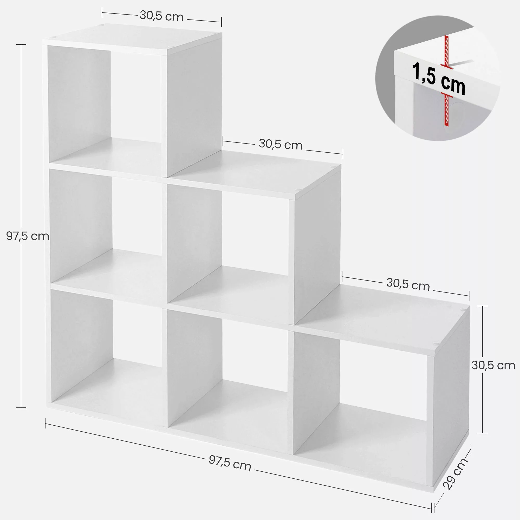 VASAGLE Bücherregal Raumteiler, Würfelregal, freistehend günstig online kaufen