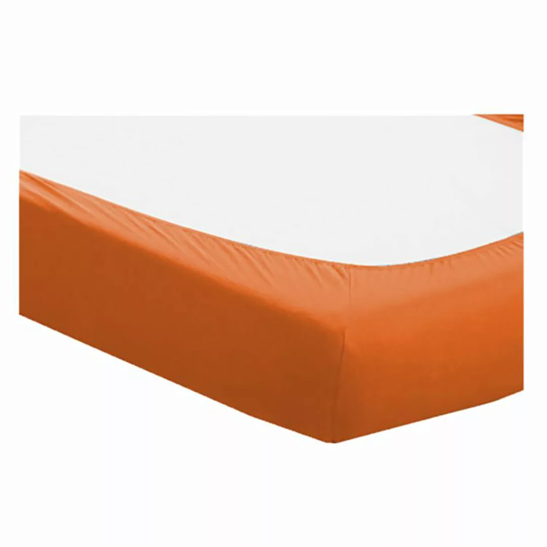 home24 domoLine Spannbetttuch Domoline 200x200 cm (BxT) Mischgewebe Orange günstig online kaufen