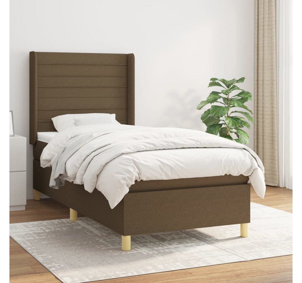 vidaXL Boxspringbett Boxspringbett mit Matratze Taupe 100x200 cm Stoff Bett günstig online kaufen