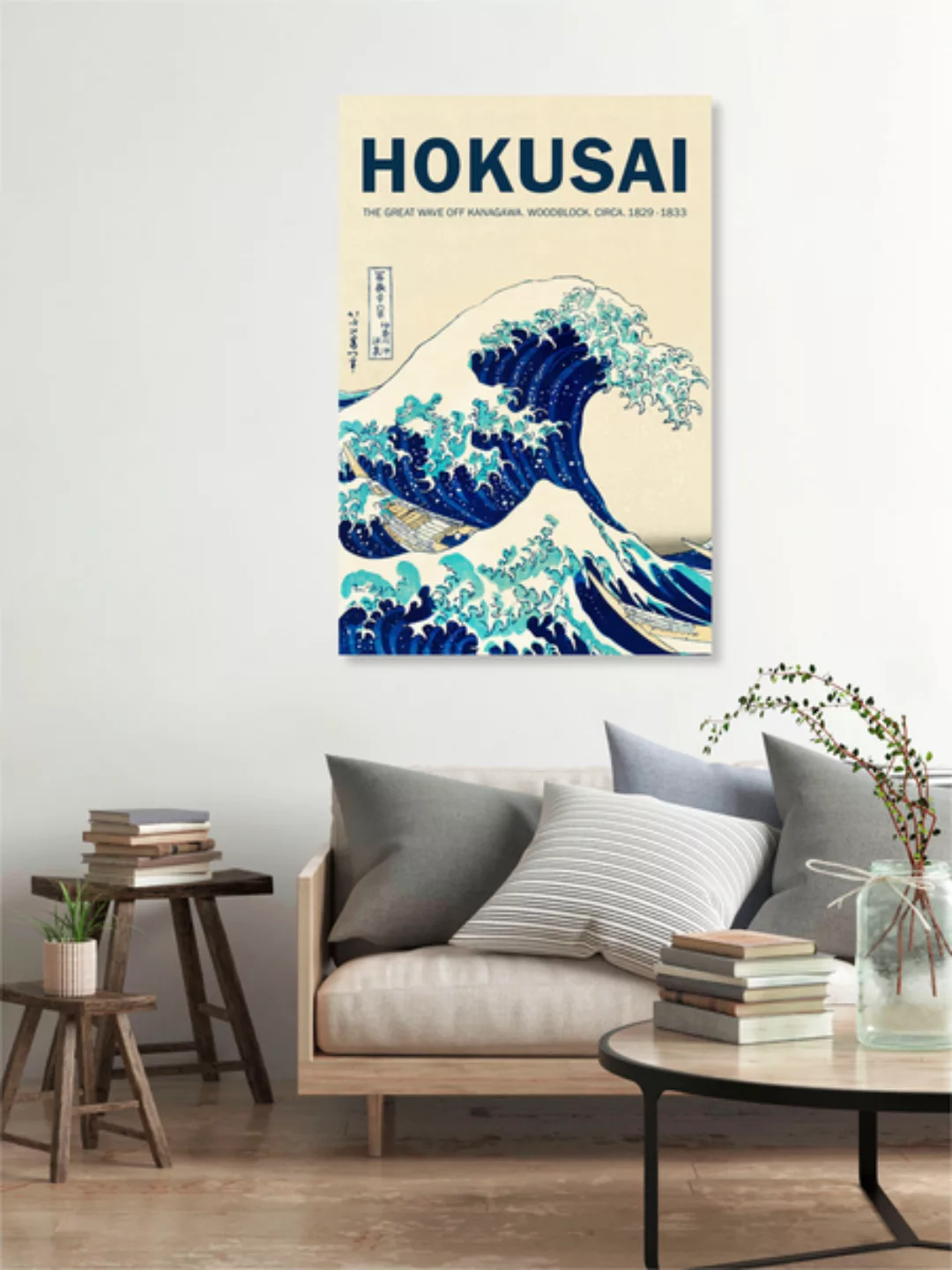Poster / Leinwandbild - Katsushika Hokusai: Die Große Welle Vor Kanagawa günstig online kaufen