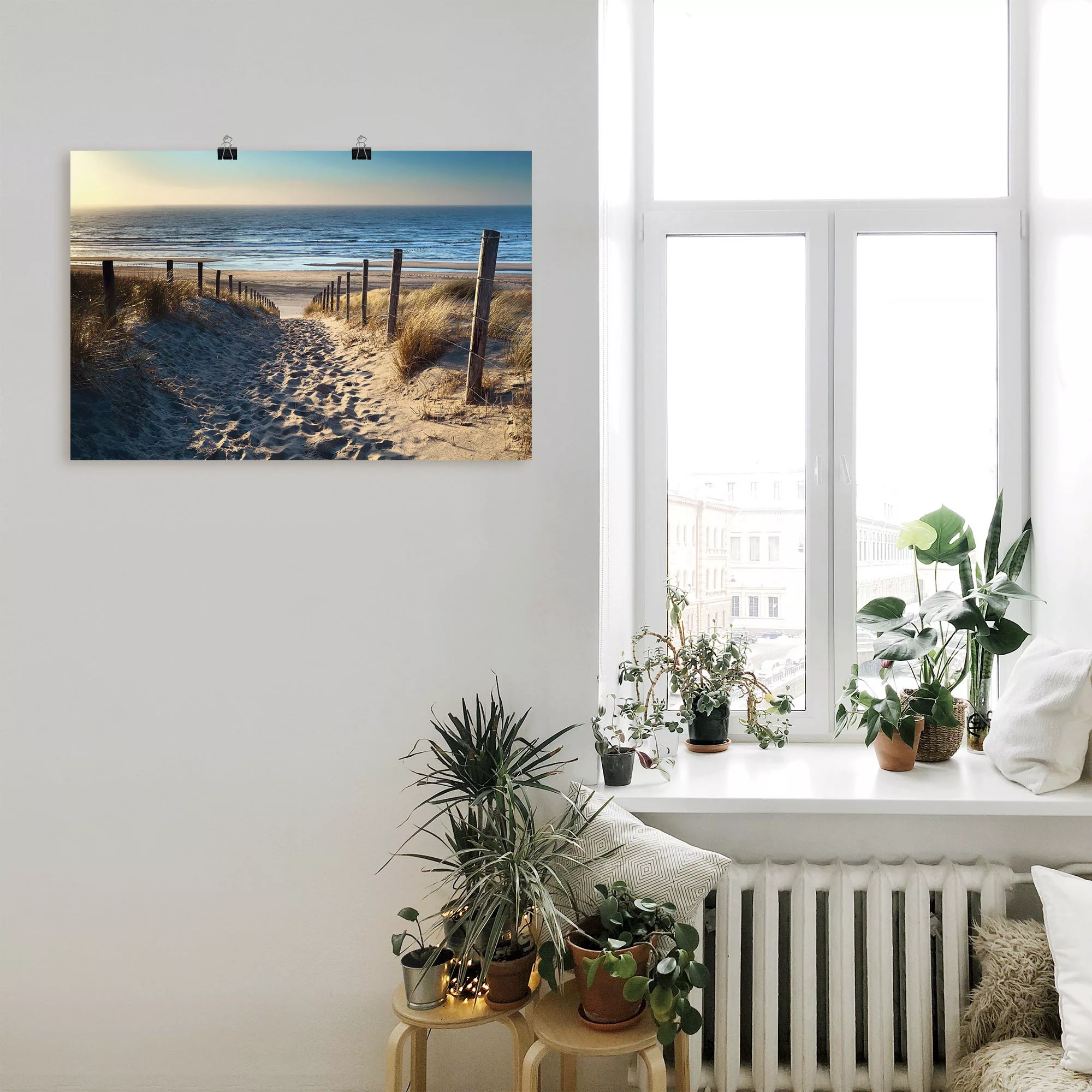 Artland Wandbild "Weg zum Nordseestrand Sonnenuntergang", Strand, (1 St.), günstig online kaufen