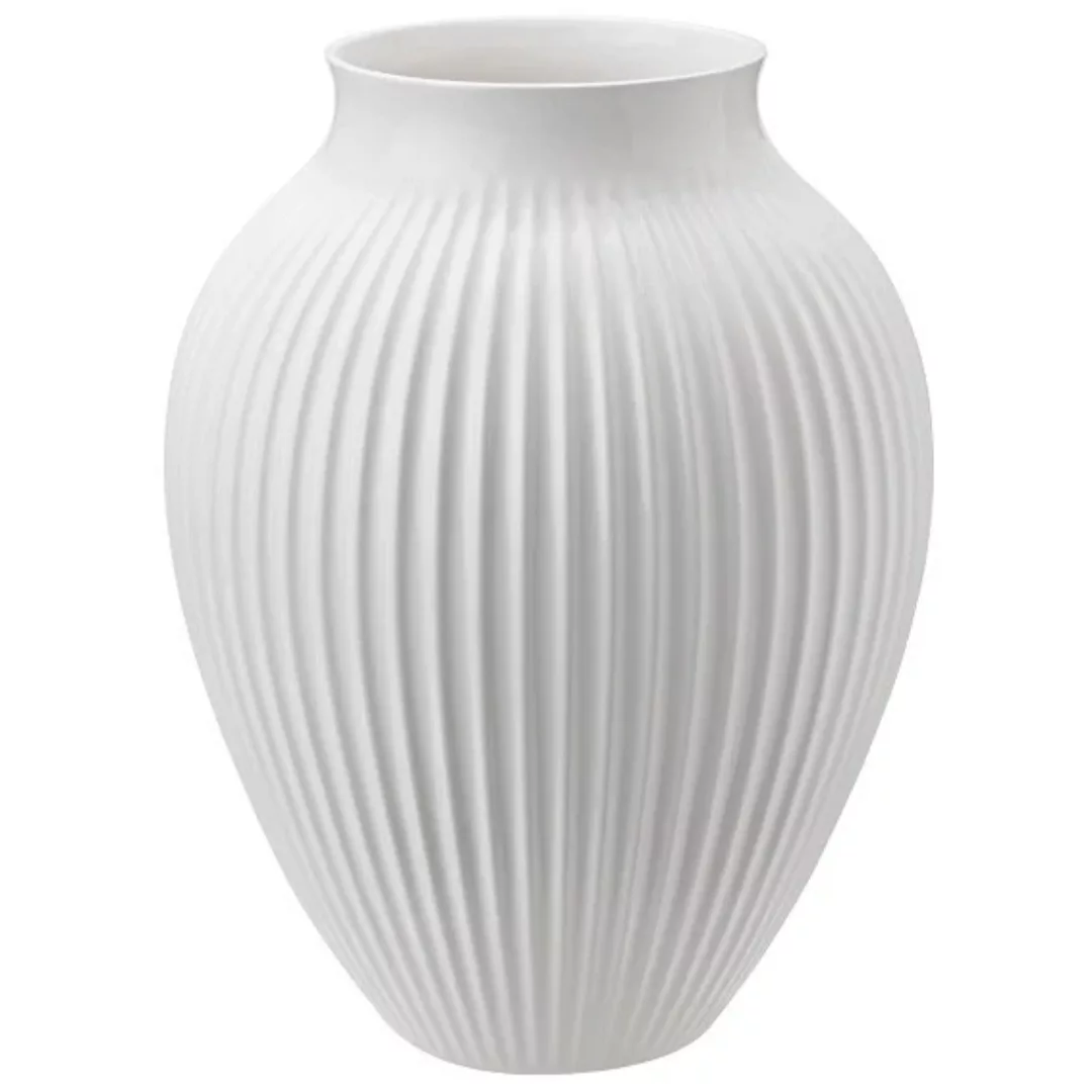 Knabstrup Vase geriffelt 27cm weiß günstig online kaufen