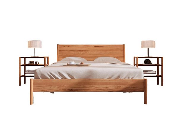 Natur24 Einzelbett Bett Zola 1 Kernbuche massiv 90x200 mit Holzkopfteil und günstig online kaufen