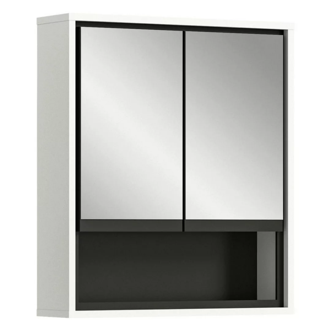 xonox.home Badezimmerspiegelschrank in Weiß Hochglanz - 60x69x16cm (BxHxT) günstig online kaufen