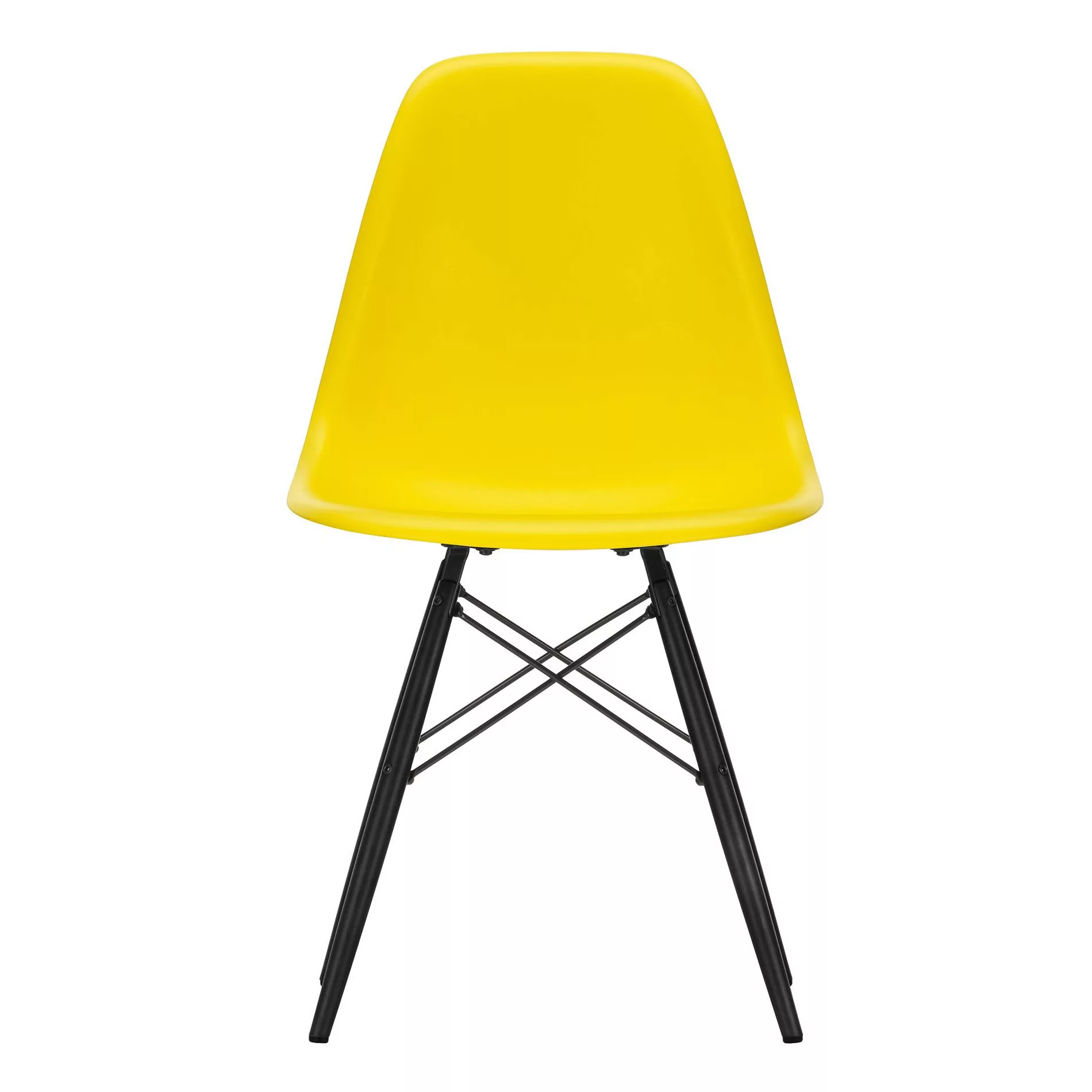 Vitra - Eames Plastic Side Chair DSW Gestell Ahorn schwarz - sunlight/Sitzs günstig online kaufen