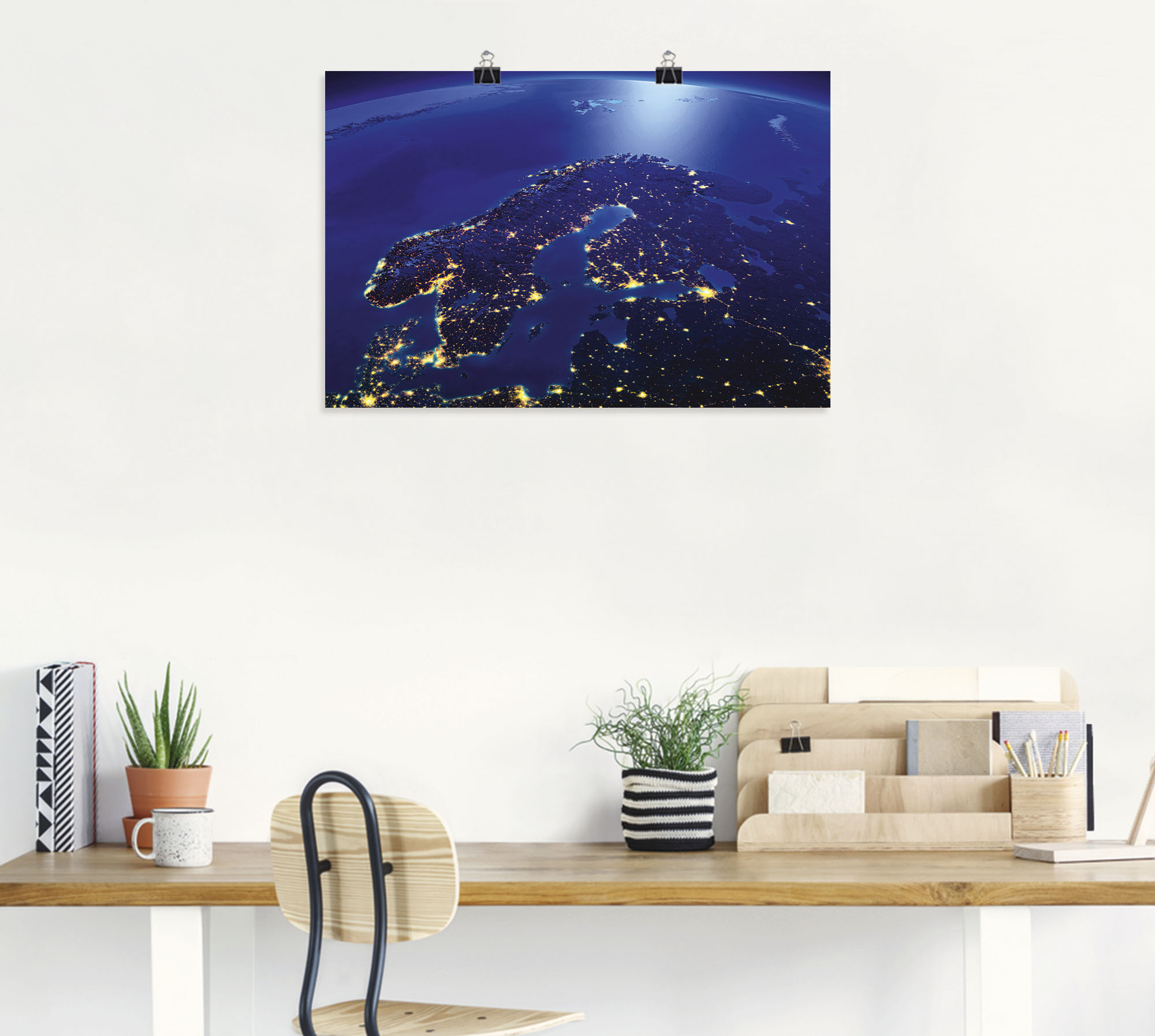 Artland Poster "Skandinavien vom Weltraum", Weltall & Kosmos, (1 St.), als günstig online kaufen