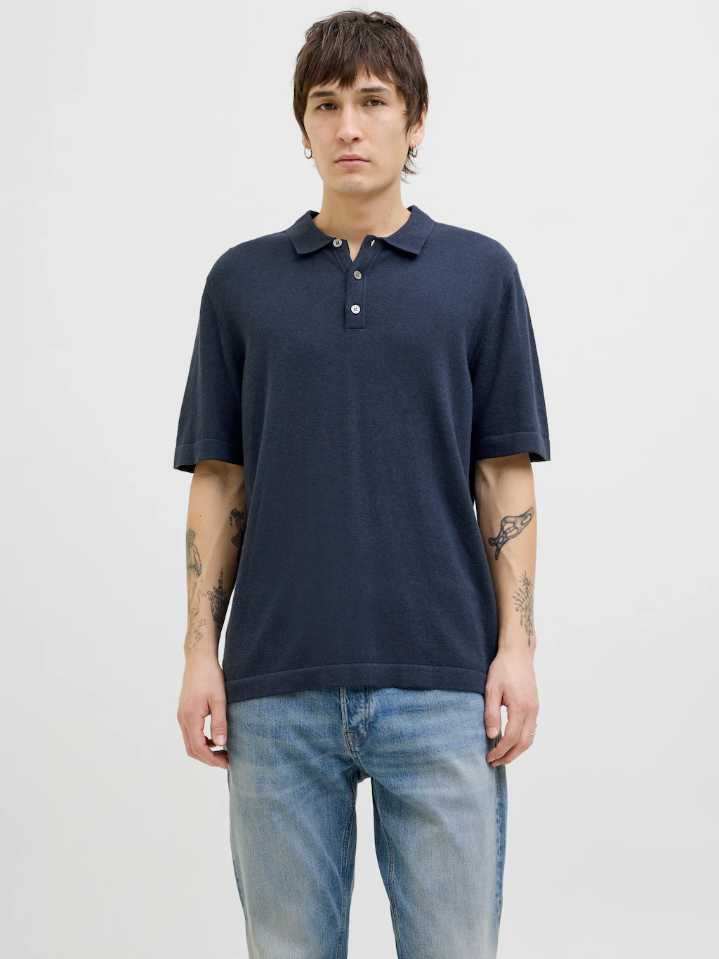 Jack & Jones Kurzarmpullover "JJEEMIL KNIT RELAXED POLO SS SN", mit Polo Kr günstig online kaufen