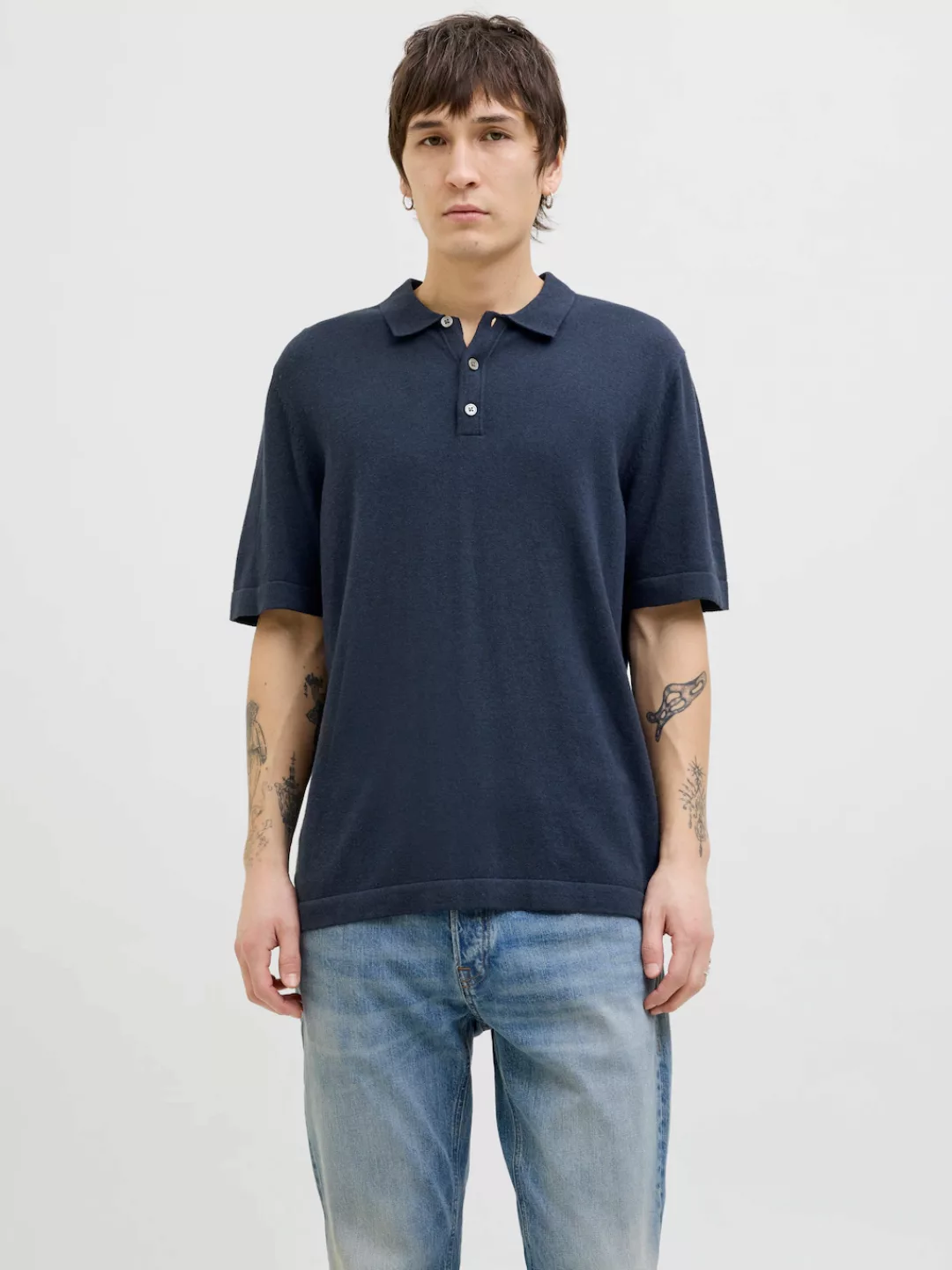 Jack & Jones Kurzarmpullover "JJEEMIL KNIT RELAXED POLO SS SN", mit Polo Kr günstig online kaufen