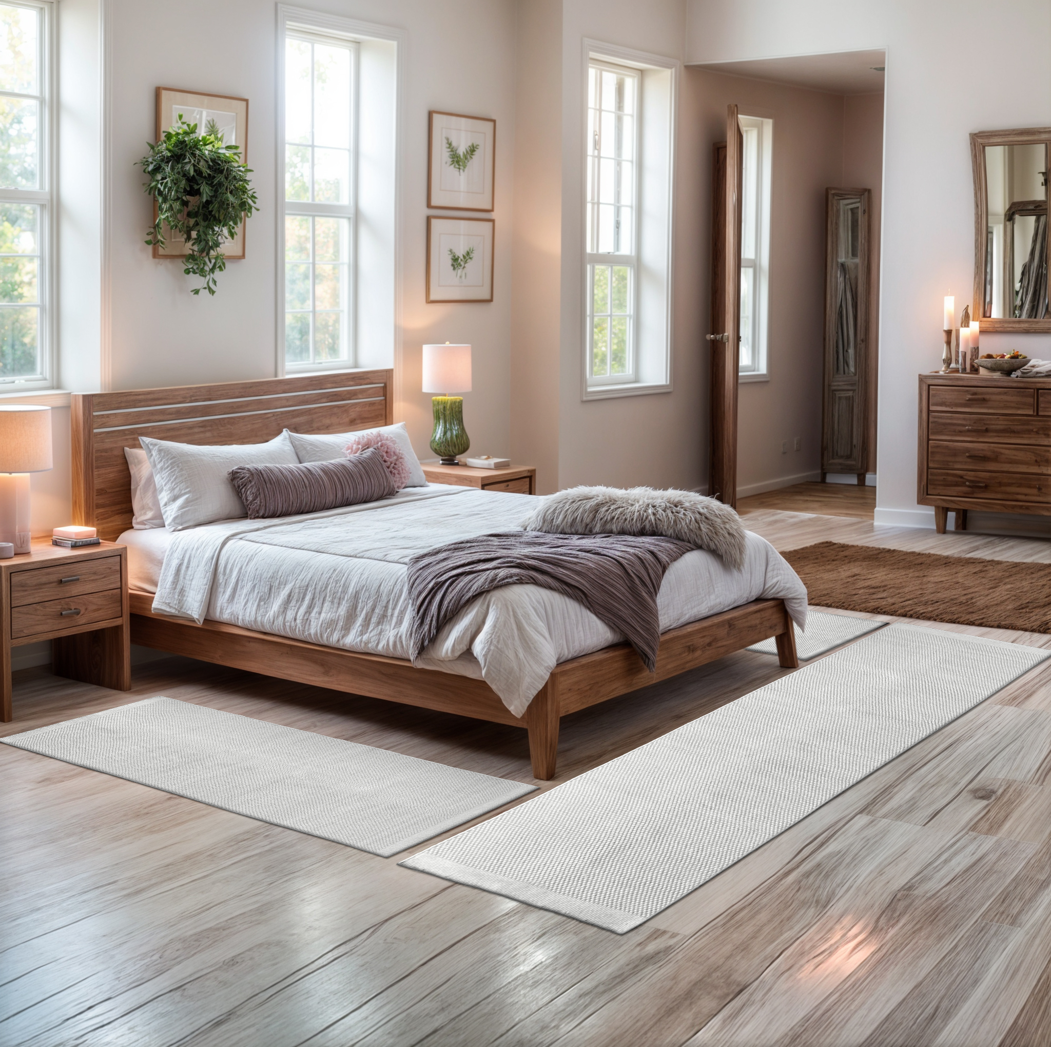 my home Bettumrandung »Woolscape 1«, (Set, 3 tlg.), Wendeteppich, handgeweb günstig online kaufen