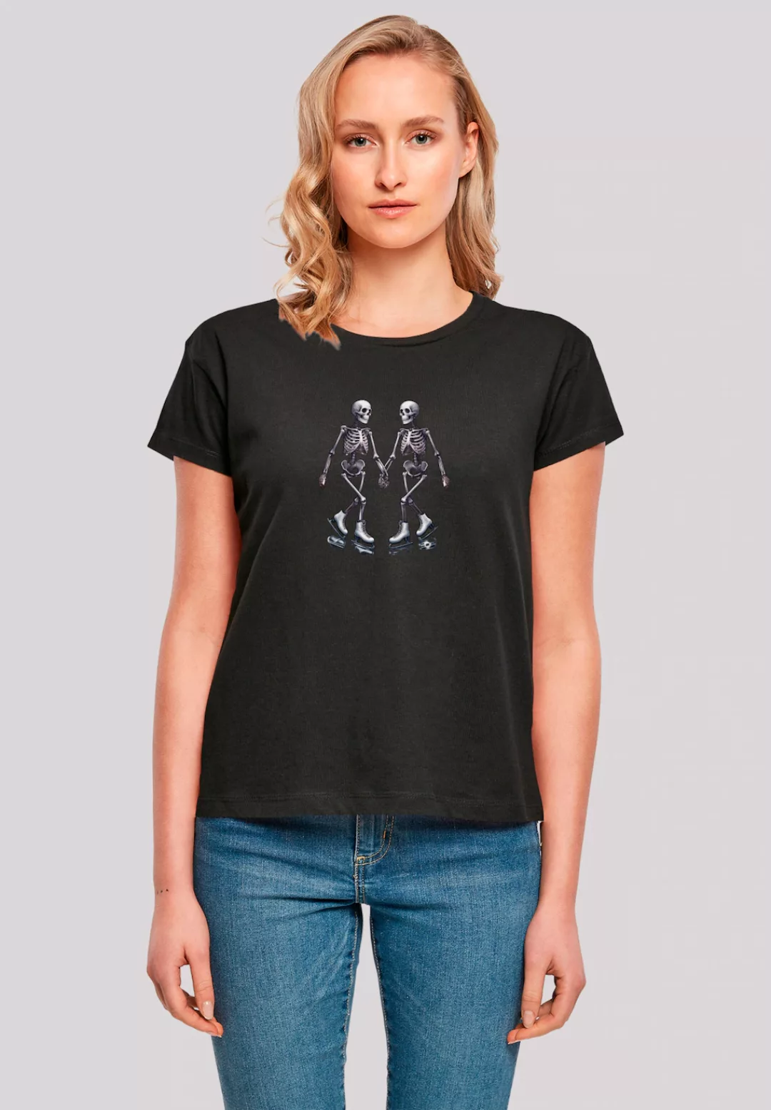 F4NT4STIC T-Shirt "Skelettpaar Eislaufen Valentinstagsgeschenk", Premium Qu günstig online kaufen