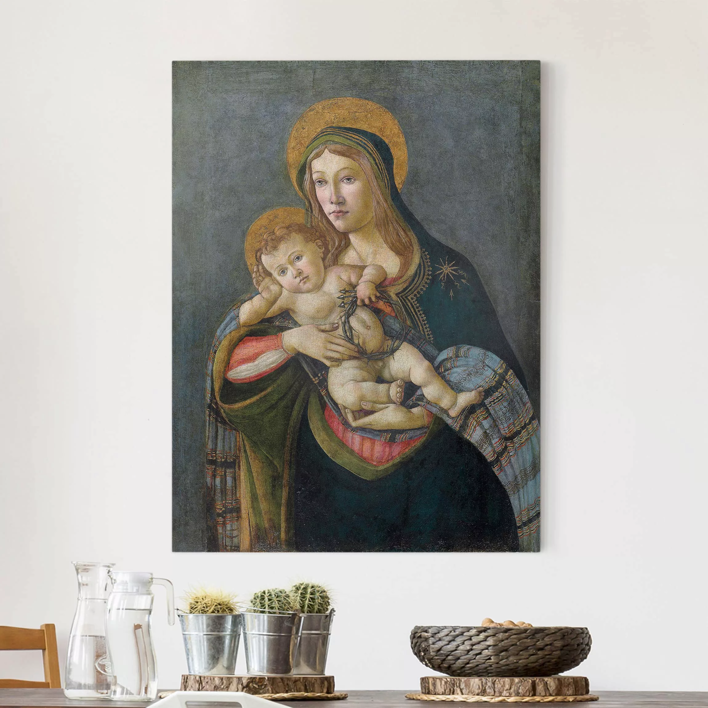 Leinwandbild Kunstdruck Sandro Botticelli - Madonna und Kind günstig online kaufen