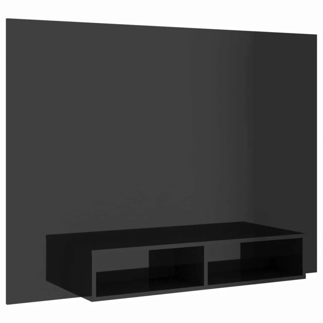 Tv-wandschrank Hochglanz-schwarz 135x23,5x90 Cm Spanplatte günstig online kaufen