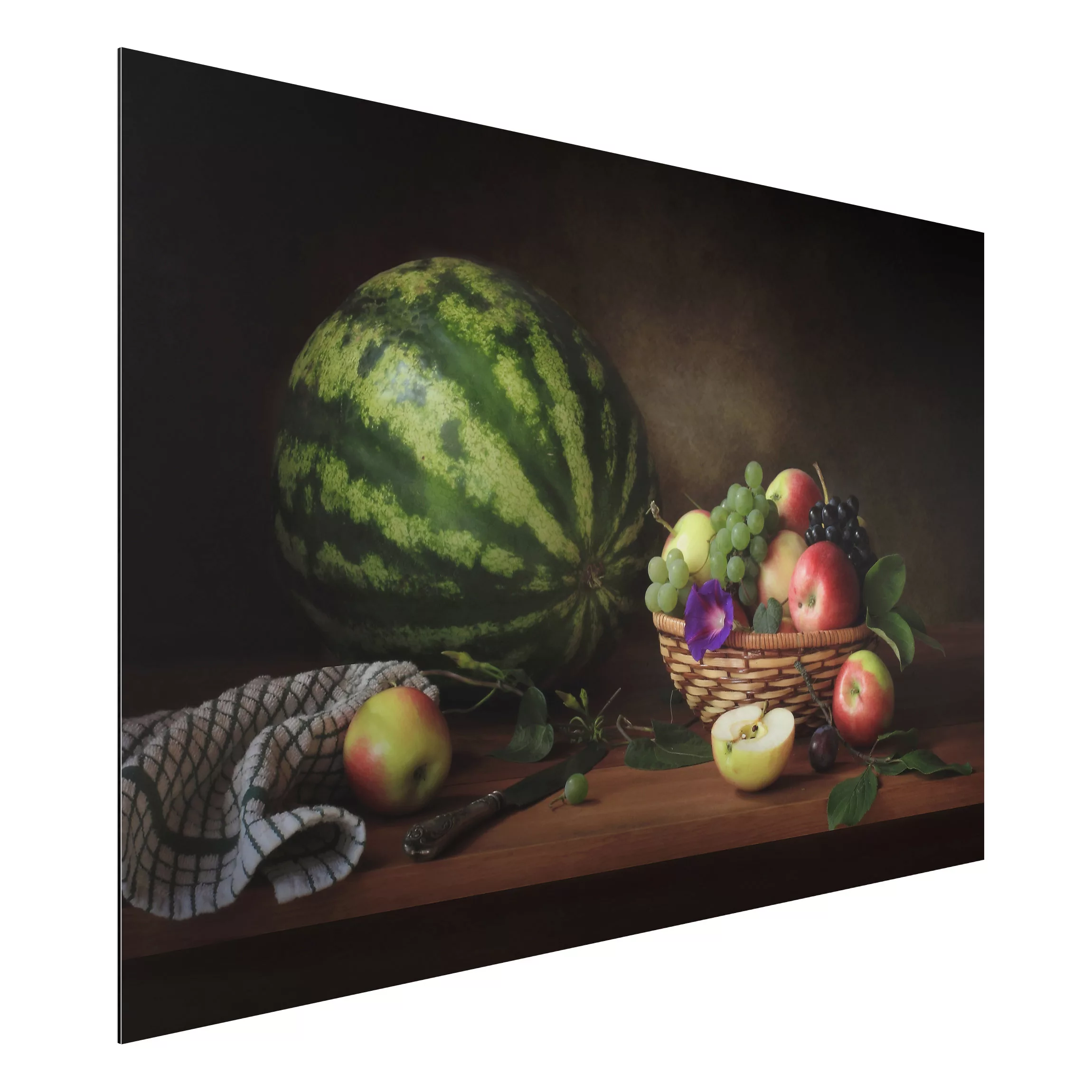 Alu-Dibond Bild Küche - Querformat 3:2 Stillleben mit Melone günstig online kaufen