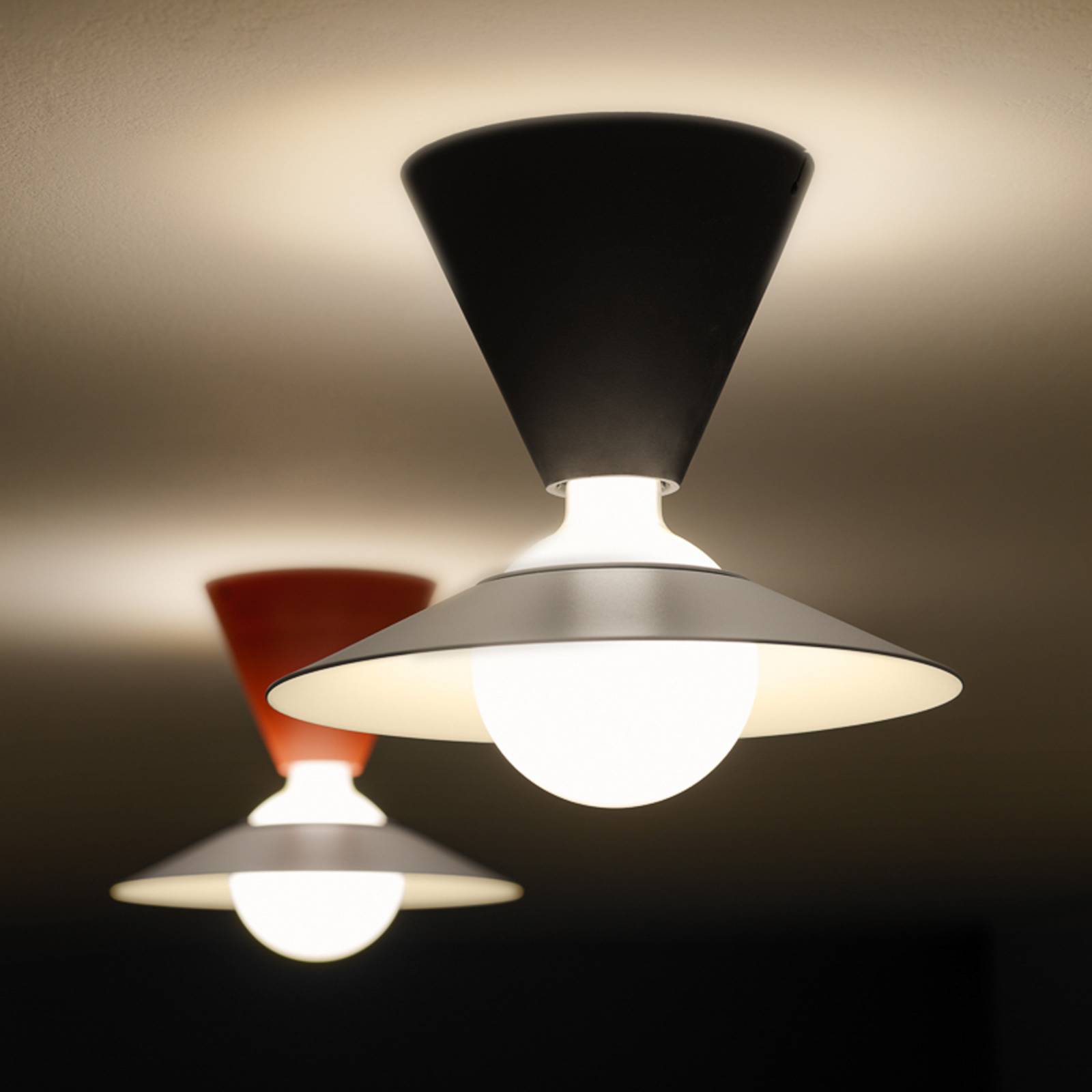 Stilnovo Fante LED-Deckenleuchte, 2.700 K, rot günstig online kaufen