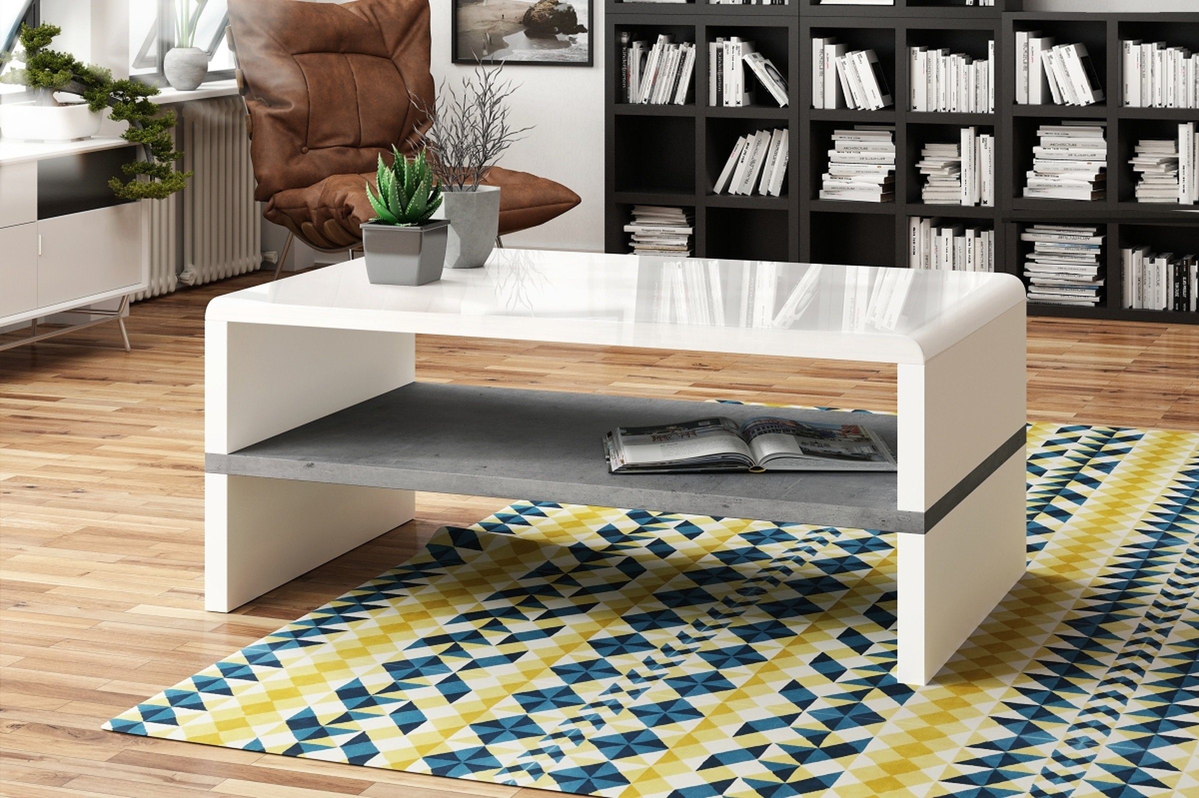 Mazzoni Couchtisch Design Rock Tisch Weiß günstig online kaufen