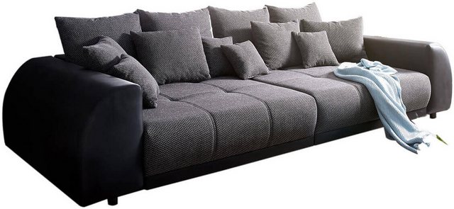 DELIFE Big-Sofa Violetta, Schwarz 310x135 cm inklusive Kissen Big-Sofa günstig online kaufen