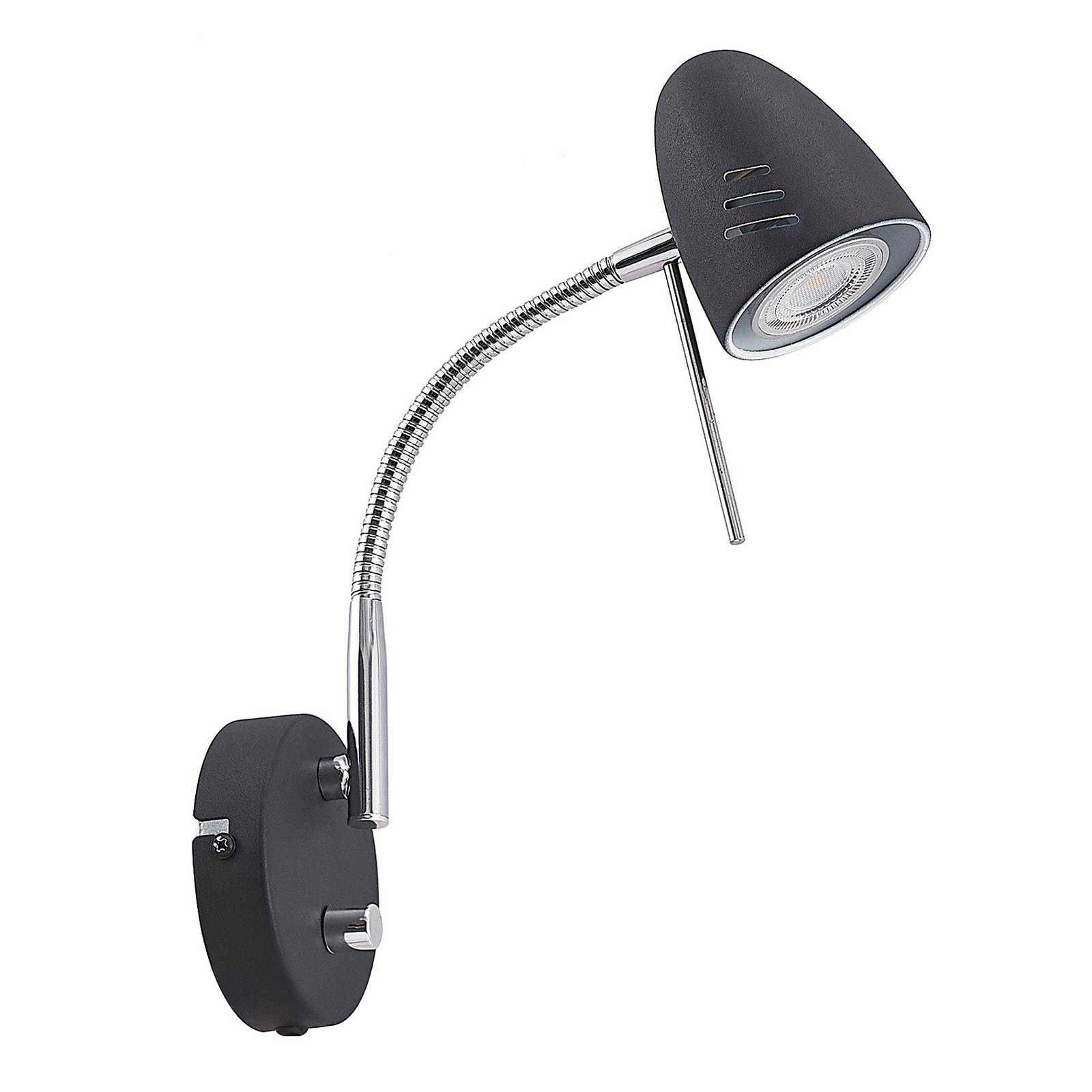 Lindby Shreena LED-Wandleuchte aus Stahl, schwarz günstig online kaufen