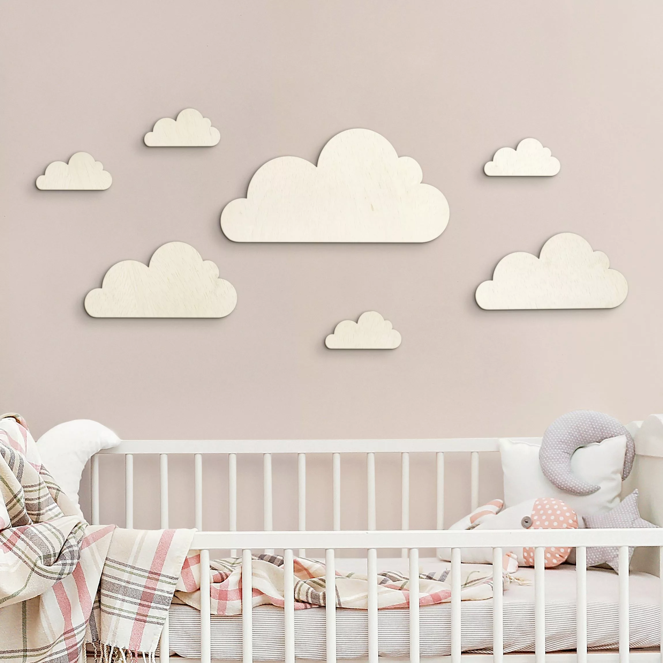 Wanddeko Holz 7 Wolken Set günstig online kaufen