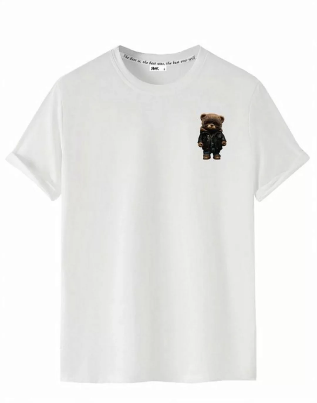 RMK T-Shirt Herren Shirt Rundhals Basic Druck (Teddybär Sonnenbrille Lederj günstig online kaufen