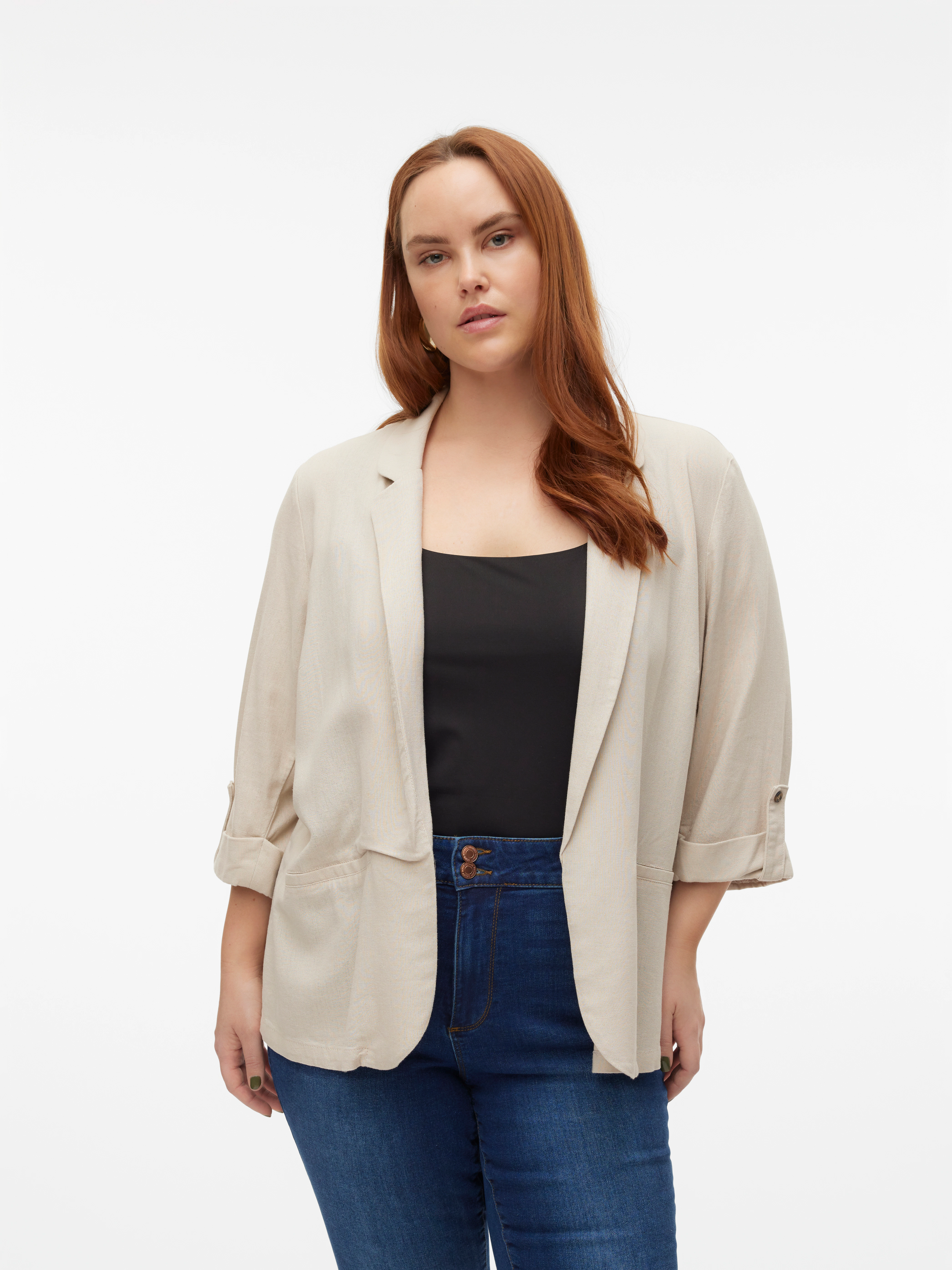 Vero Moda Curve Kurzblazer VMCJESMILO 3/4 BLAZER WVN GA NOOS CUR günstig online kaufen